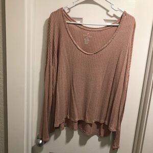 Oversized long sleeve tee - pale pink